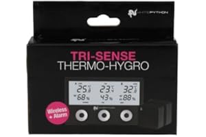 WhitePython Wireless Tri-Sense Thermo Hygro Master Unit | 3 Channel Wireless | Reptile & Amphibian Care | Suitable for All Enclosures | Snakes | Lizard | Tortoise |
