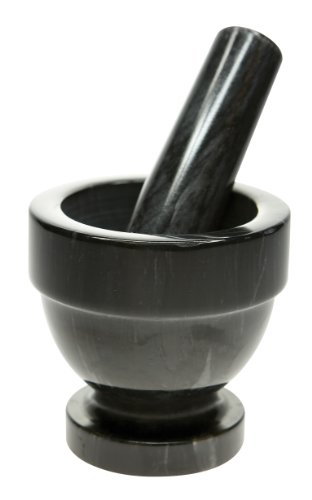 Fox Run3839 Mortar and Pestle, Marble, Black