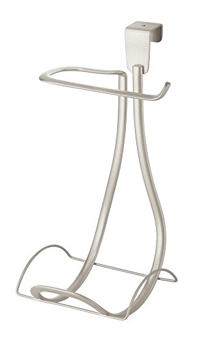 mDesign Toilettenpapierhalter ohne Bohren – Klorollenhalter fürs Badezimmer – Farbe: Satiniert – Papierrollenhalter zum Hängen über den Spülkasten - 4