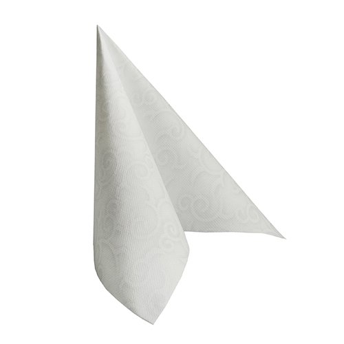 50 Servietten „ROYAL Collection“ 1/4-Falz 40 cm x 40 cm weiss „Casali“ 84876 Papstar Premium stoffähnlich hochwertig Qualität stabil gute Faltbarkeit Dekorservietten - 2