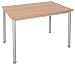 Produktbild Schreibtisch in verschiedenen Größen und Farben graues Metallgestell Konferenztisch Besprechungstisch Arbeitstisch Universaltisch Bürotisch Verkaufstisch (B: 120 cm x T: 60 cm, Buche)