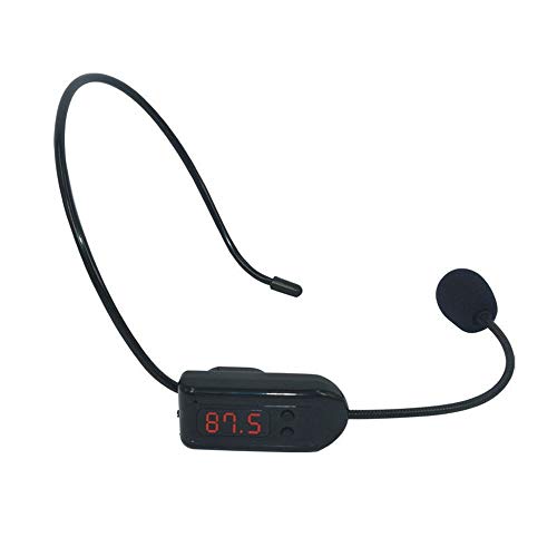 UBMSA Microfono a condensatore FM a mani libere Microfono Headset Megaphone Radio Mic per guida turistica,commesso,insegnante,ospite,altoparlante,conferenza e Karaoke