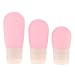 Imported 3Pcs Pink Silicone Travel Press Bottle for Lotion Shampoo Bath Container RS.365.00