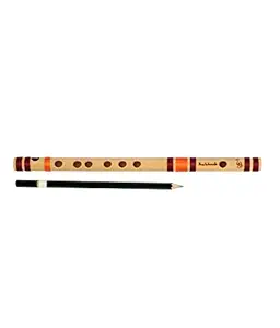 Punam Flutes B Natural Medium Right Hand Bamboo Flute Bansuri Size 10.3 Inches