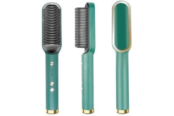 Eloxee Hair Straightener, Hair Styler Comb 5-in-1 Electric Hair Styling Tool for Straightening, Curling, Combing & Volumizing PTC Ceramic Heater & Negative Ion Technology Auto Shut-Off