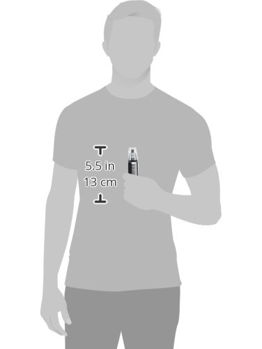 Sourcingmap Portable Men's Personal Nose Hair Trimmer, Black/Silvery - Image 3