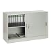 Produktbild Relaxdays Aktenschrank, Schiebetüren, abschließbar, höhenverstellbarer Boden, Rolltüren Schrank, HBT: 75x120x45cm, grau