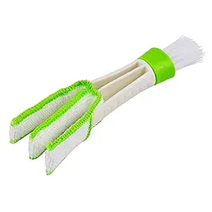 Shomex Car Brush Multi Function Cleaning Brush for Car Air/Ac Vent - 2 Microfiber Sleeves Blinds Cleaner Tools for Keyboard Window Leaves Blinds Shutter