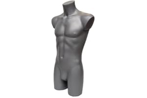 THE SHOPFITTING SHOP Silver Uomo Sportswear Manichino Busto for Swimwear Fashion and Shopfittings