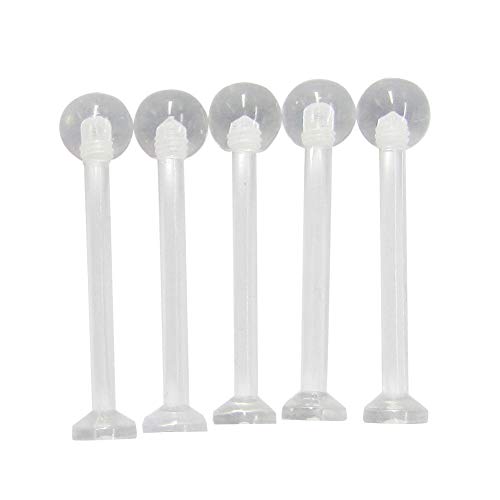 8G/10G/12G/14G/16G Bioplast Clear Flat Tongue Nipple Ring Flexible