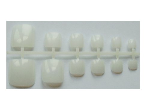 Natural Opaque Toe Nails Full Cover Acrylic UV Gel False Toe Nails - 4 Fishbones - Pink-Candy