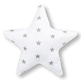 Amilian Kissen Stern Sternchen Grau auf Weiß Dekokissen Kuschlig Flauschig ca. 28 cm - 2