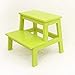 Produktbild XJIKSND IVNZEI Zweistufiger Hocker, zweistufiger Kinderhocker aus Holz mit Griffen/Stufenhocker aus Holz für Kinder und Erwachsene, Haushalt und Büro, Alter 3+ - 16,5x13,8x13,8 Zoll (Color : Green)