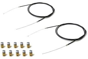 STREETPARTS 24 Universal Seilzug 10x Nippel Hülle 2x Gaszug 2 Meter kürzbar für Roller/Moped