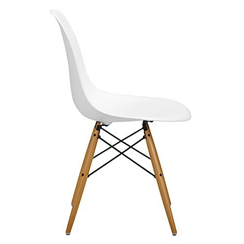 Mmilo High Quality Retro Designer Style Eiffel Inspired Side Dining Chair Lounge Living Room Office Chair (White)