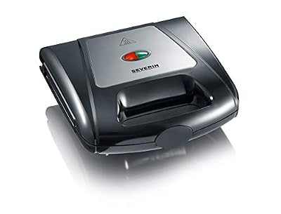 SEVERIN Appareil à Croque-Monsieur, Fonction 3 en 1 (Plaques à Croque-Monsieur, Gril et Gaufres), 1 000 W, SA 2968, Noir/Chromé