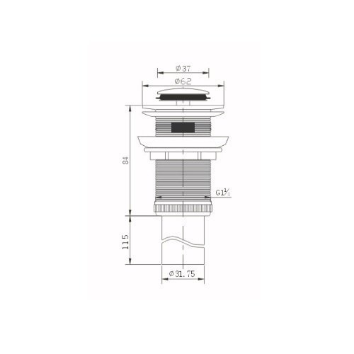 NEG Design Ablaufventil NX72B Pop-Up-Ventil für Waschbecken mit Überlauf (mit Schutzkorb) - 3