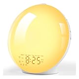 Vogherb Wake Up Light Sunrise Alarm Clock With Sunrise/sunset Simulation Dual Alarms & Snooze Function, 14 Colors Atmosphere Lamp And 8 Natural Sounds, Fm Radio, Dual Alarms, Usb Phone Charging Port