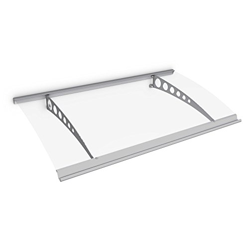 Schulte Vordach Polycarbonat Edelstahl Pultvordach (Circle | Edelstahl V2A | 160×90 cm) - 2