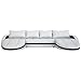 Produktbild Wohnlandschaft weiß-schwarz in Leder-Optik: Edle Designer Couch mit LED, großer 4 Sitzer, 364 cm breit, Leder-Sofa mit zwei 156 cm tiefen Recamiere / Ottomanen, links & rechts | 2 Eck-Sofa | Made in EU