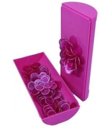 Kit loto bingo 3 en 1 : trousse + bâton magnétique + 100 pions rose - cartaloto - accessoires jeu, matériel