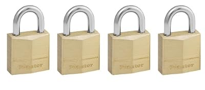 Master Lock Lot de 4 Cadenas en laiton pour cave, malle, vestiaire, 20mm avec serrure à clé