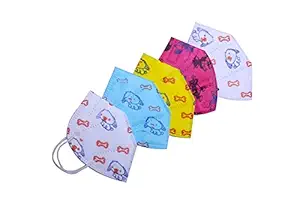 (PACK OF 25) 5 Layer Kids N-95 Mask For Boys, Kids Mask For Girls Cartoon Printed Mask For 3 To 8-9 Year Old Boys & Girls, Reusable & Washable Face Mask For Kids, Children
