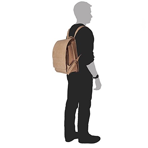 Sehr Gro  er Lederrucksack   Lehrerrucksack Gr    e XL aus B  ffel-Leder  f  r Damen und Herren  Creme Beige  Modell 670