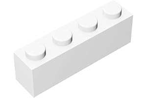TTEHGB TOY Classic Building Block 1x4 Brick 200 Pieces, Compatible with All Major Brands Parts and Pieces 3010 (Colour: White)