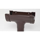 Polypipe Polyflow Deep Capacity [Brown] Running Outlet RD505 for 117mmx 75mm PVCu Half Round deepline guttering Systems