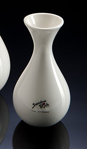 Porzellanvase Solo weiß konkav 13 cm hoch Ø 6,5 cm von Sandra Rich