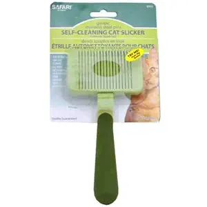 Safari by Coastal Self-Cleaning Slicker Brush to Reduce Shedding for Everyday Coat Care of All Cat Breeds (W419 NCL00)