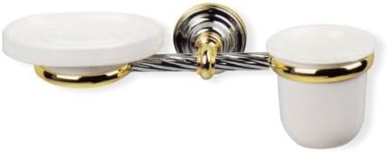 Stilhaus Giunone Soap holder Toothbrush Holder wall mounted Chrome Gold 000G1402