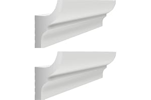 GARENERGIE Profilo in Duropolimero per Strisce Strip LED da Soffitto | Pannello Verniciabile per Illuminazione Soffusa Greche Decorative (2 Pezzi - 100x5x2,7 cm)