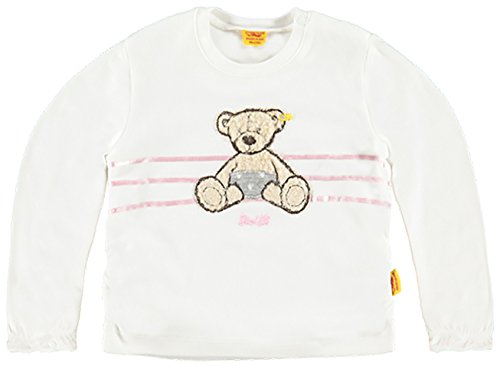 Steiff Baby Girls T-Shirt 1/1 Arm T-Shirt Crew Neck Long Sleeve T-Shirt, Off-White (cloud Dancer White 1610), 6-12 months (Manufacturer size: 80)