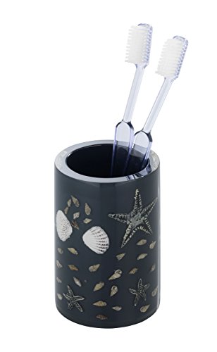Preisvergleich Produktbild Wenko 19727100 Zahnputzbecher Teneriffa - Polyresin, schwarz gemustert