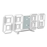 Este reloj digital puede colocarse en el escritorio o colgarse en la pared. Viene con agujeros de montaje en la pared y soporte para que pueda usarlo fácilmente.