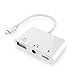 Produktbild Audio Adapter,3 in 1 Audio OTG Adapter mit USB3 Kameraanschluss,3.5mm Kopfhörerbuchse und Ladeport,kompatibel mit Phone XSmax/XS/XR/X/8/7 Plus und Pad Serie, keine Anwendung erforderlich