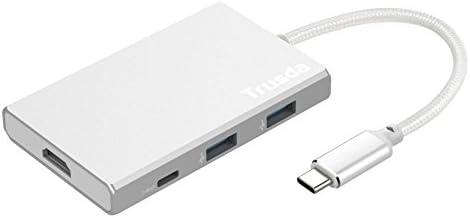 USB-C Digital AV Multi-port Display Adapter, Trusda USB C Hub,3.1 Type C Hub with Power Delivery for Charging, HDMI 4K Output, 2 USB 3.0 Ports[Compatible with Apple New MacBook 2015 ,2016]