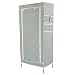 Produktbild PrimeMatik - Garderobe Stoffschrank Faltschrank Kleiderschrank 70 x 45 x 155 cm grau mit Rolltor