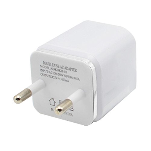Ularma 2-Port USB Ladegerät 5V 2.1A /1 A USB Ladestecker Power Charger Adapter für Smartphone/Tablet (silber) - 2
