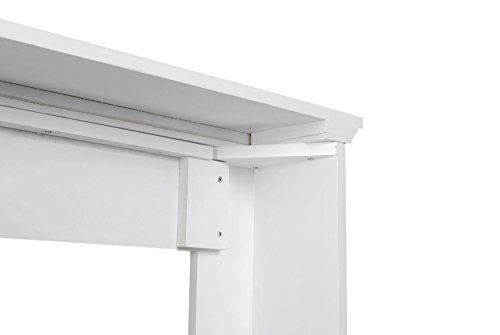 Deko Kamin Attrappe aus Holz Kaminkonsole Kaminumrandung Landhausstil in Weiß - 6