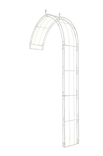 CLP Rosenbogen PIETRO halbrund, zur Wandbefestigung, Wand-Rankhilfe Eisen (bis zu 4 Größen wählbar) antik weiß, 160 x 40 x 270 cm - 2