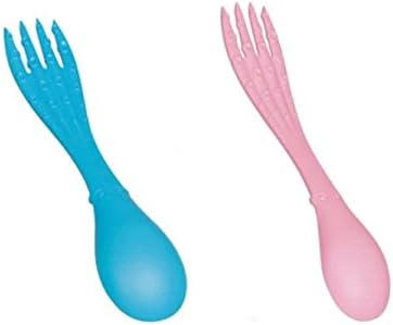 QWhing Grilling Fork Octopus Practical Tableware Kids Spoon Fork for Food or Fruit(Red+Blue) Barbecue Tool