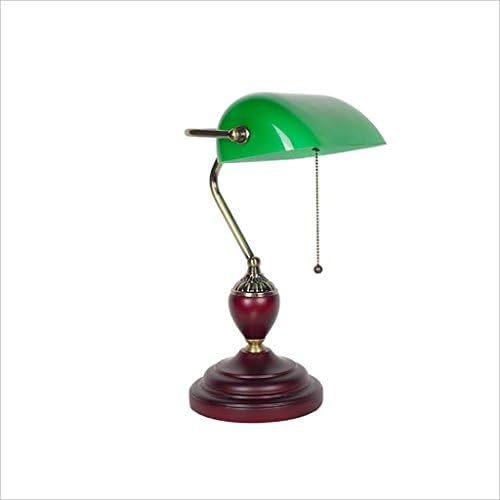 DENGJU Drab design, administrative banker's lamp, glass shadow antique brass LED