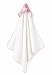 Large Hooded Towel, White with Pink Stars Hood, 100 x 100 cm