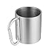 Produktbild iUcar Outdoor Edelstahl Wasser Tee Kaffeetasse Self Lock Karabiner Griff Tasse