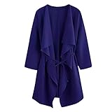 iHENGH Vorweihnachtliche Karnevalsaktion Damen Herbst Winter Bequem Lässig Mode Frauen Casual Wasserfall Kragen Pocket Front Wrap Coat Jacket Outwear