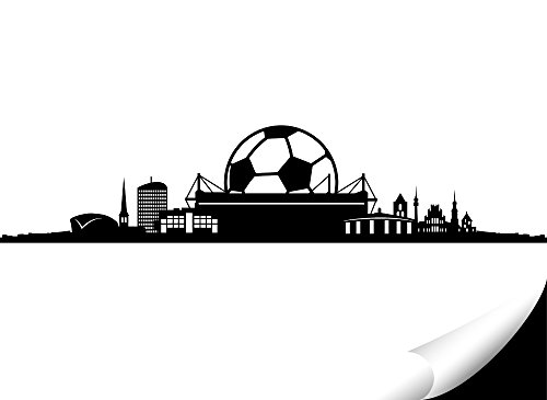 Grandora® W890 Wandtattoo Fußball Fan Dortmund Skyline Wandaufkleber schwarz - 2