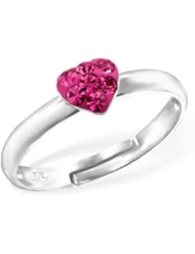 Liara - Kinder Herz-Ring 925 Sterling Silber.Poliert und Nickel frei